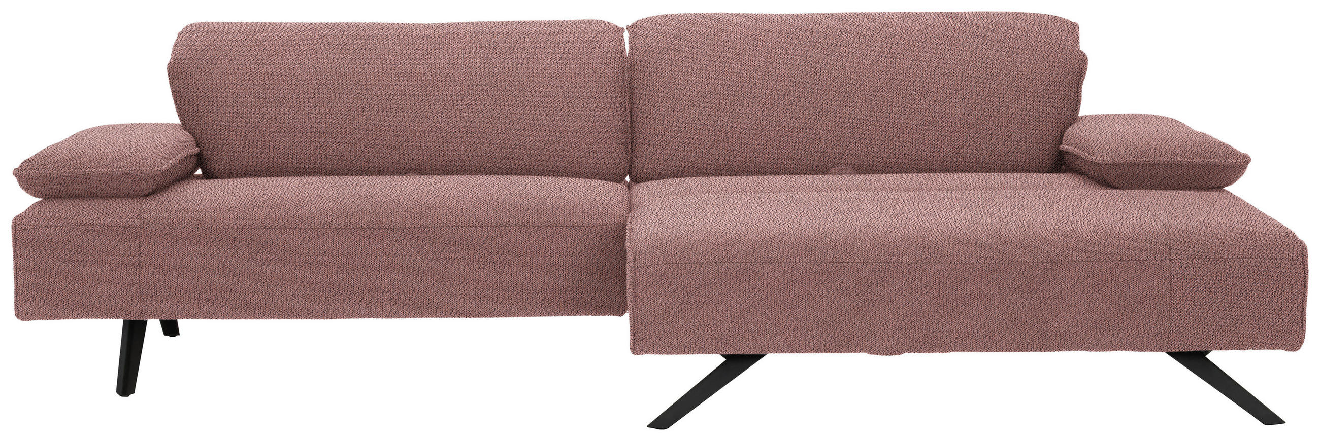ECKSOFA in Flachgewebe Rosa  - Anthrazit/Rosa, Design, Textil/Metall (280/165cm) - Johann Jakob