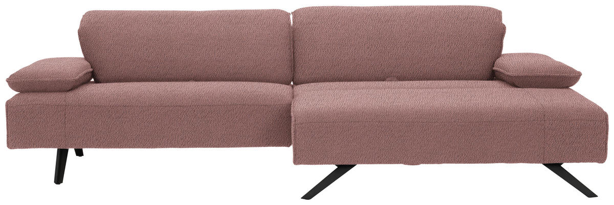 ECKSOFA in Flachgewebe Rosa  - Anthrazit/Rosa, Design, Textil/Metall (280/165cm) - Johann Jakob