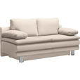 SCHLAFSOFA Bruno in Flachgewebe Sandfarben  - Sandfarben/Chromfarben, Design, Textil/Metall (194/96/86cm) - Novel