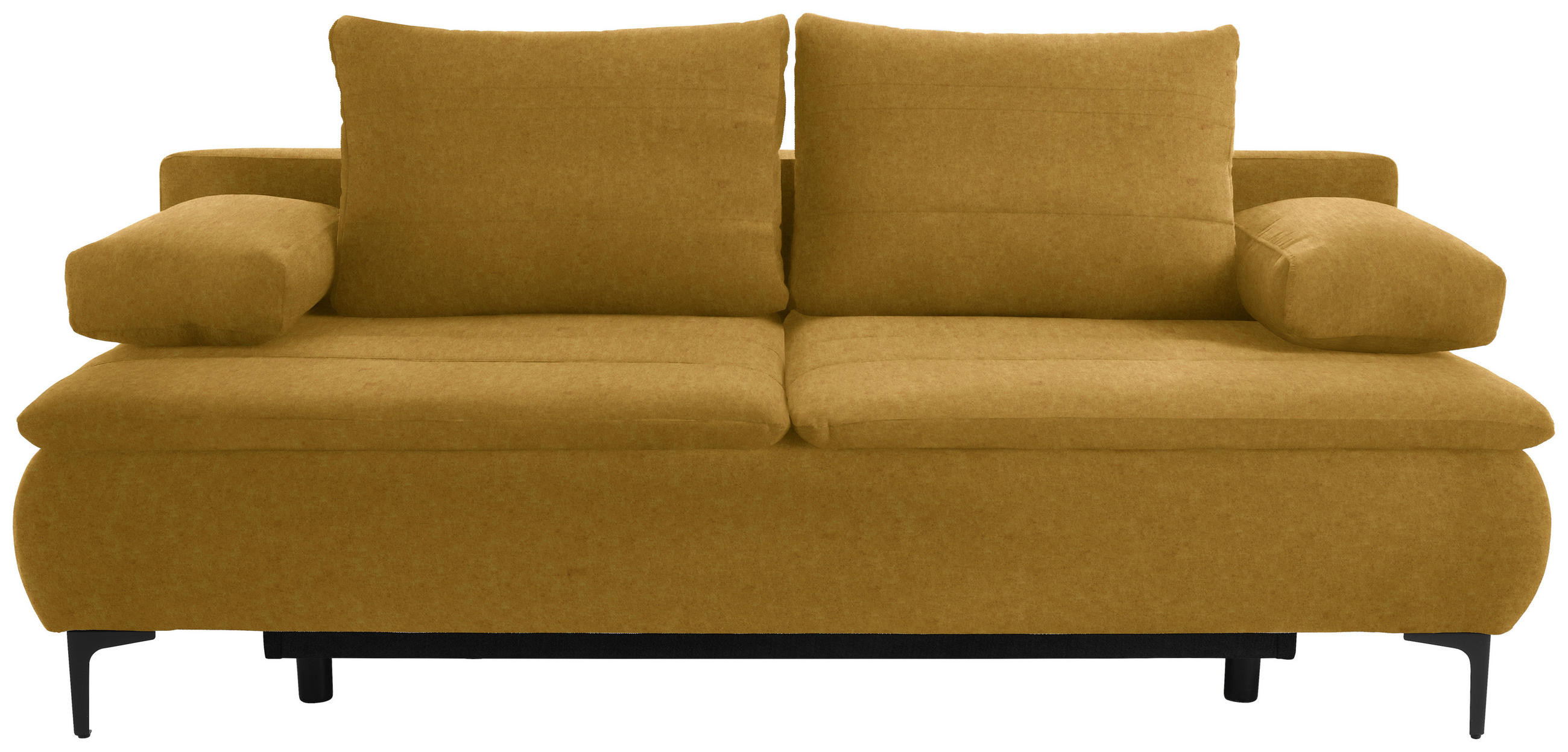 BOXSPRINGSOFA in Flachgewebe Goldfarben  - Goldfarben, KONVENTIONELL, Textil/Metall (204/93/100cm) - Novel