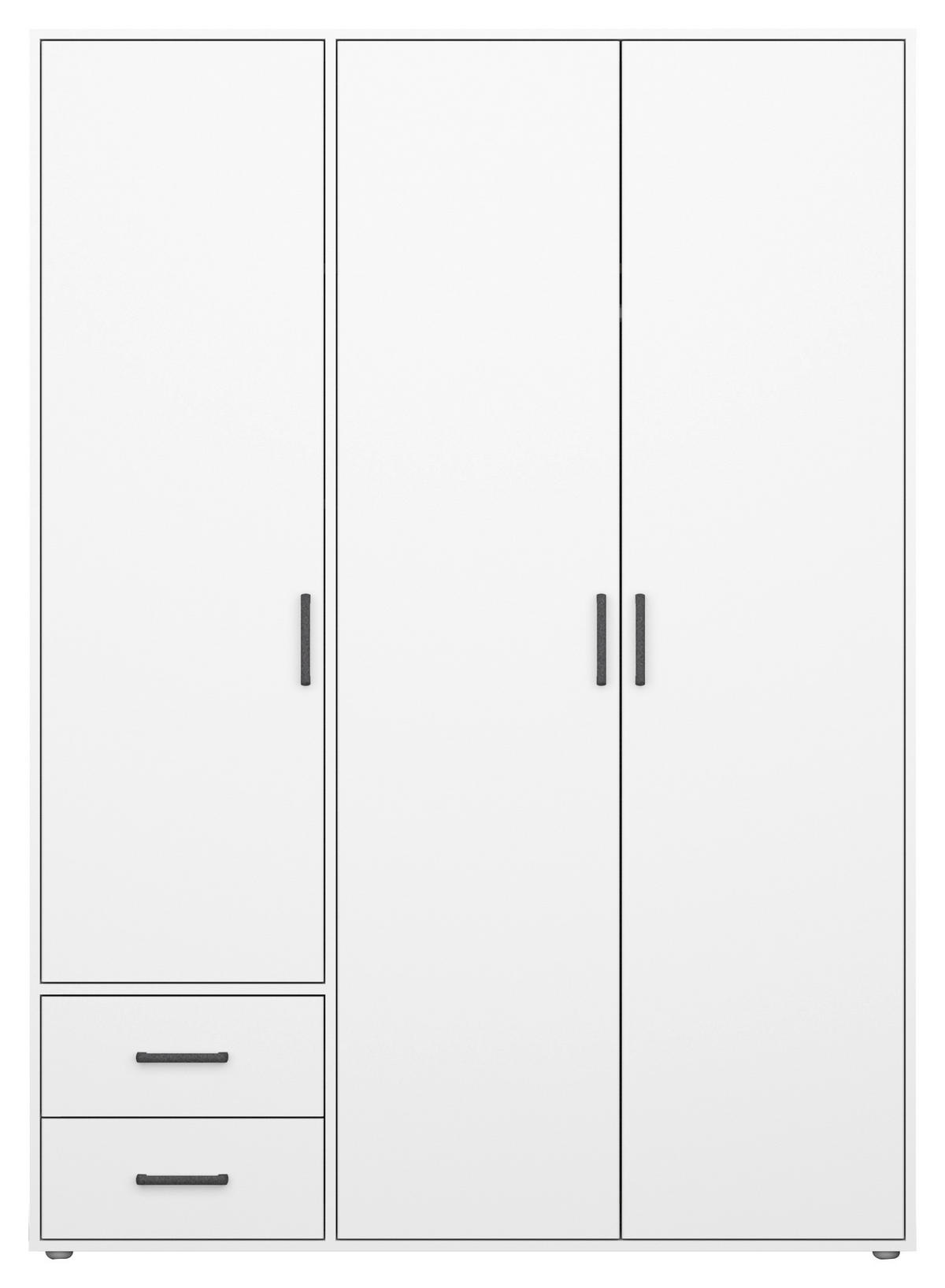 DREHTÜRENSCHRANK in Weiss  - Weiss/Grau, Modern, Holzwerkstoff/Kunststoff (140/194/53cm) - Rauch Möbel