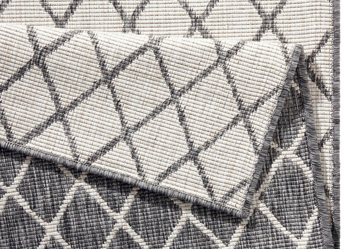 LÄUFER 80/250 cm Twin  - Creme/Grau, Design, Kunststoff (80/250cm)
