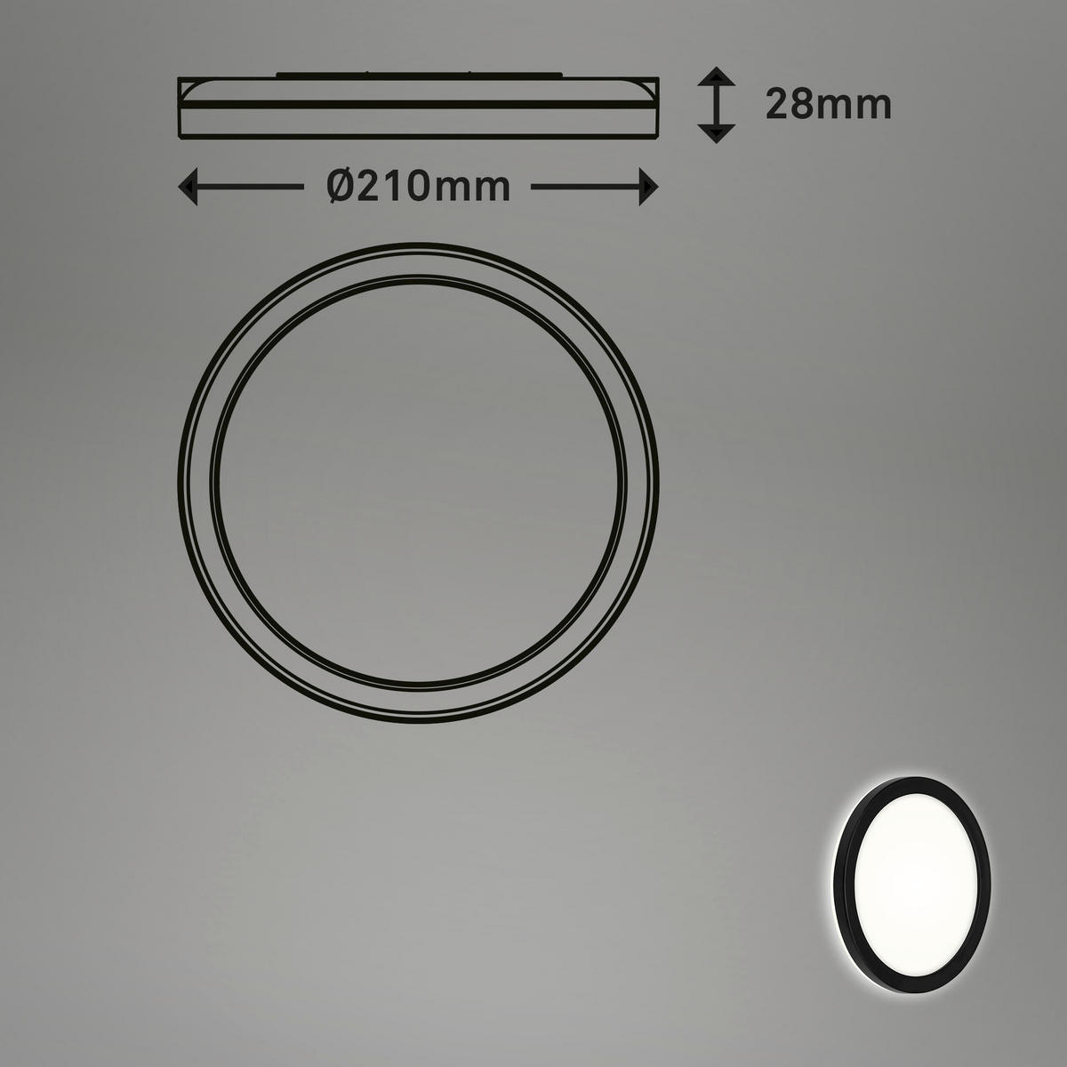 STROPNA SVJETILJKA VANJSKA  - crna, Basics, plastika (21/2,8cm)
