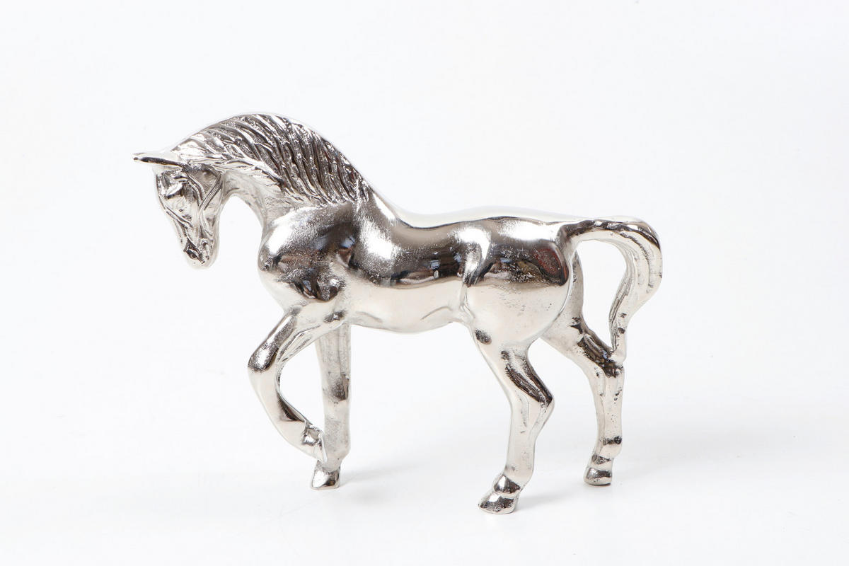 DEKORAČNÝ KÔŇ - niklová, Design, kov (26,5/7,5/22,5cm) - Ambia Home