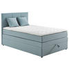BOXSPRINGBETT 90/200 cm  in Hellblau  - Schwarz/Hellblau, Design, Kunststoff/Textil (90/200cm) - Welnova