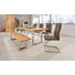 SITZBANK Wildeiche massiv Edelstahlfarben, Eichefarben - Edelstahlfarben/Eichefarben, Design, Holz/Metall (200/45/40cm) - Linea Natura