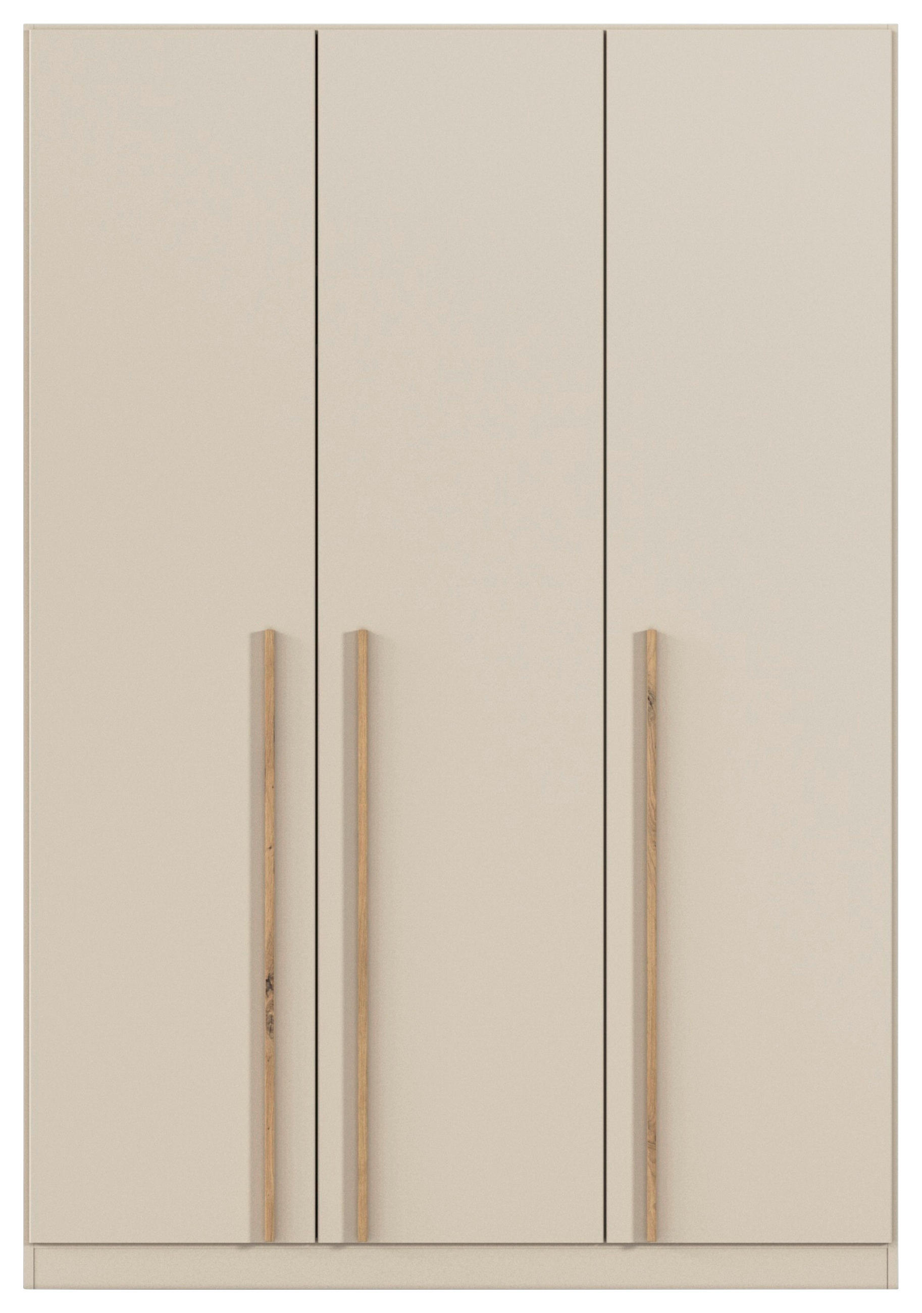 DREHTÜRENSCHRANK 3-türig Champagner, Eiche Artisan  - Champagner/Eiche Artisan, Design, Holz/Holzwerkstoff (136/197/54cm) - Stylife