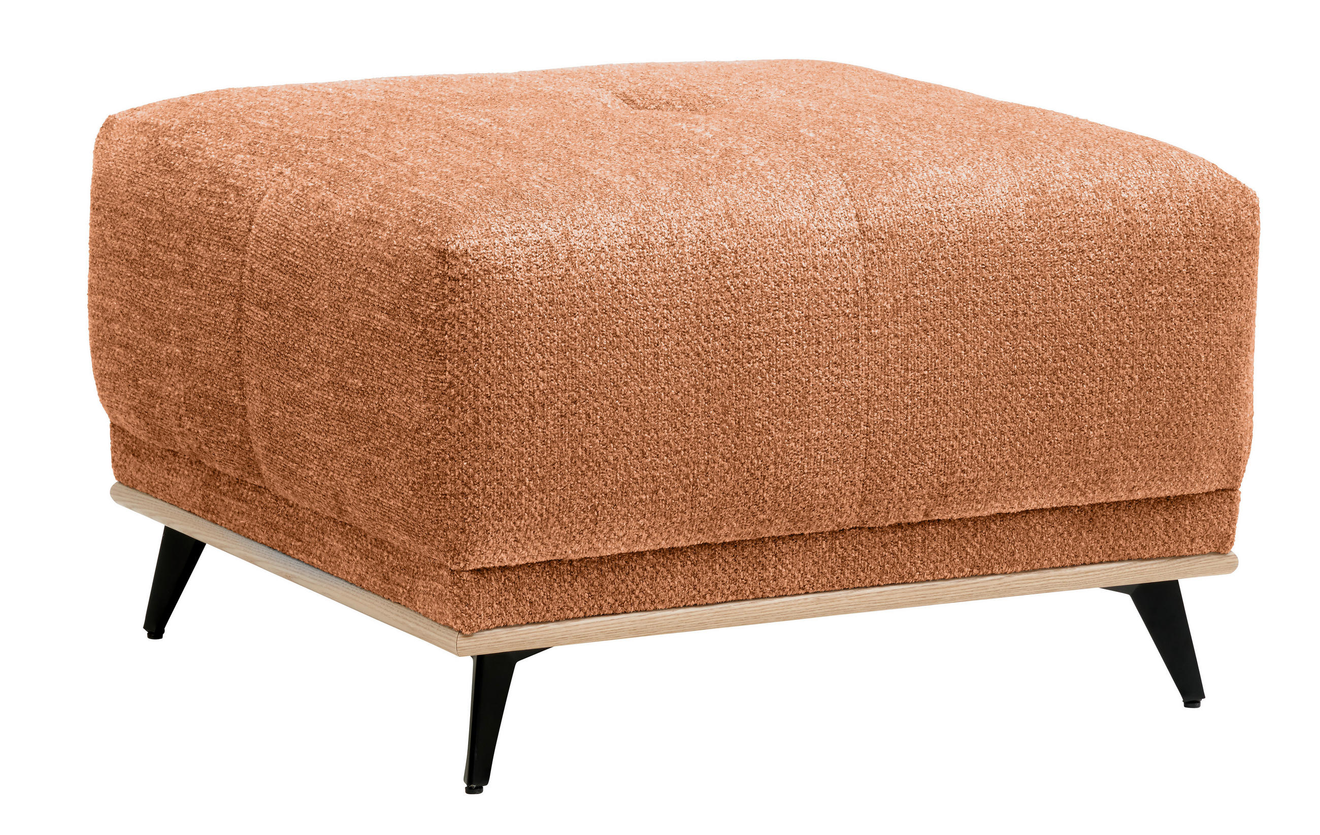 HOCKER Struktur Rostfarben  - Rostfarben/Schwarz, MODERN, Holz/Textil (73/47/73cm) - home24