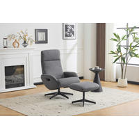 RELAXSESSELSET Webstoff Hocker    - Schwarz/Grau, Design, Textil/Metall (77/107/75cm) - Livetastic