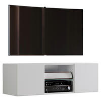 LOWBOARD  in 115/40/36 cm  - Weiss/Alufarben, Modern, Glas/Holzwerkstoff (115/40/36cm) - MID.YOU
