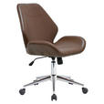 DREHSTUHL Lederlook Chromfarben, Dunkelbraun  - Chromfarben/Dunkelbraun, Design, Kunststoff/Textil (59,5/91-101/62cm) - Hom`in