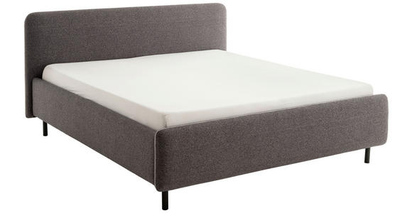 POLSTERBETT Anthrazit, Silberfarben 180/200 cm  - Anthrazit/Silberfarben, Design, Textil/Metall (180/200cm) - Xora