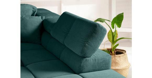 ECKSOFA Dunkelgrün Feincord  - Dunkelgrün/Schwarz, Design, Kunststoff/Textil (319/215cm) - Hom`in