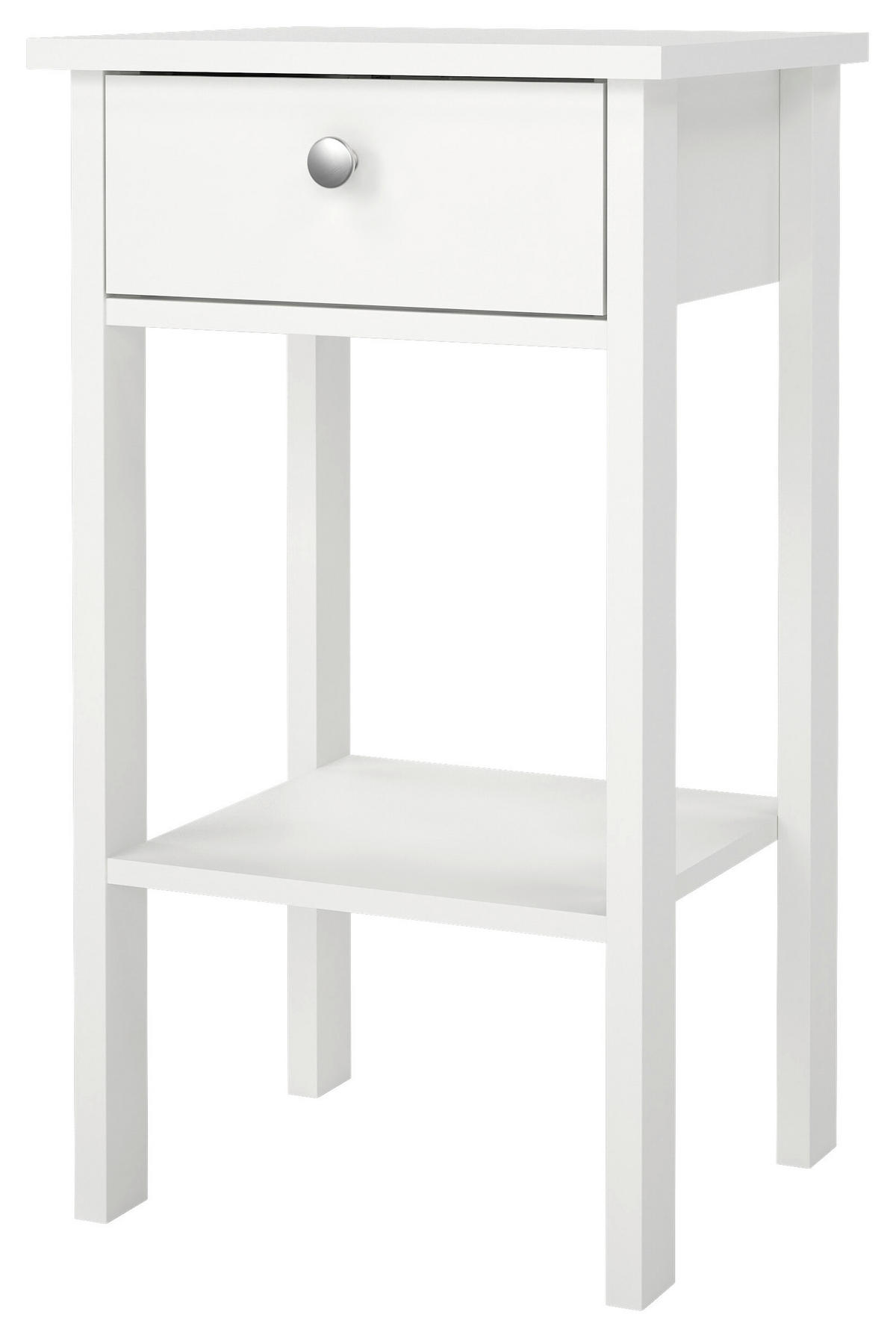 NOČNÍ STOLEK, bílá, 40/70,1/34,2 cm - bílá/barvy stříbra, Moderní, kov/kompozitní dřevo (40/70,1/34,2cm) - MID.YOU