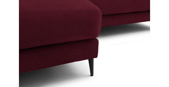 ECKSOFA  in Flachgewebe Rot  177/253 cm  - Rot/Schwarz, Design, Textil/Metall (177/253cm) - Dieter Knoll