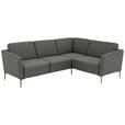 ECKSOFA  in Flachgewebe Grau  238/186 cm  - Eichefarben/Grau, Design, Holz/Textil (238/186cm) - Valnatura