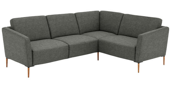 ECKSOFA  in Flachgewebe Grau  238/186 cm  - Eichefarben/Grau, Design, Holz/Textil (238/186cm) - Valnatura