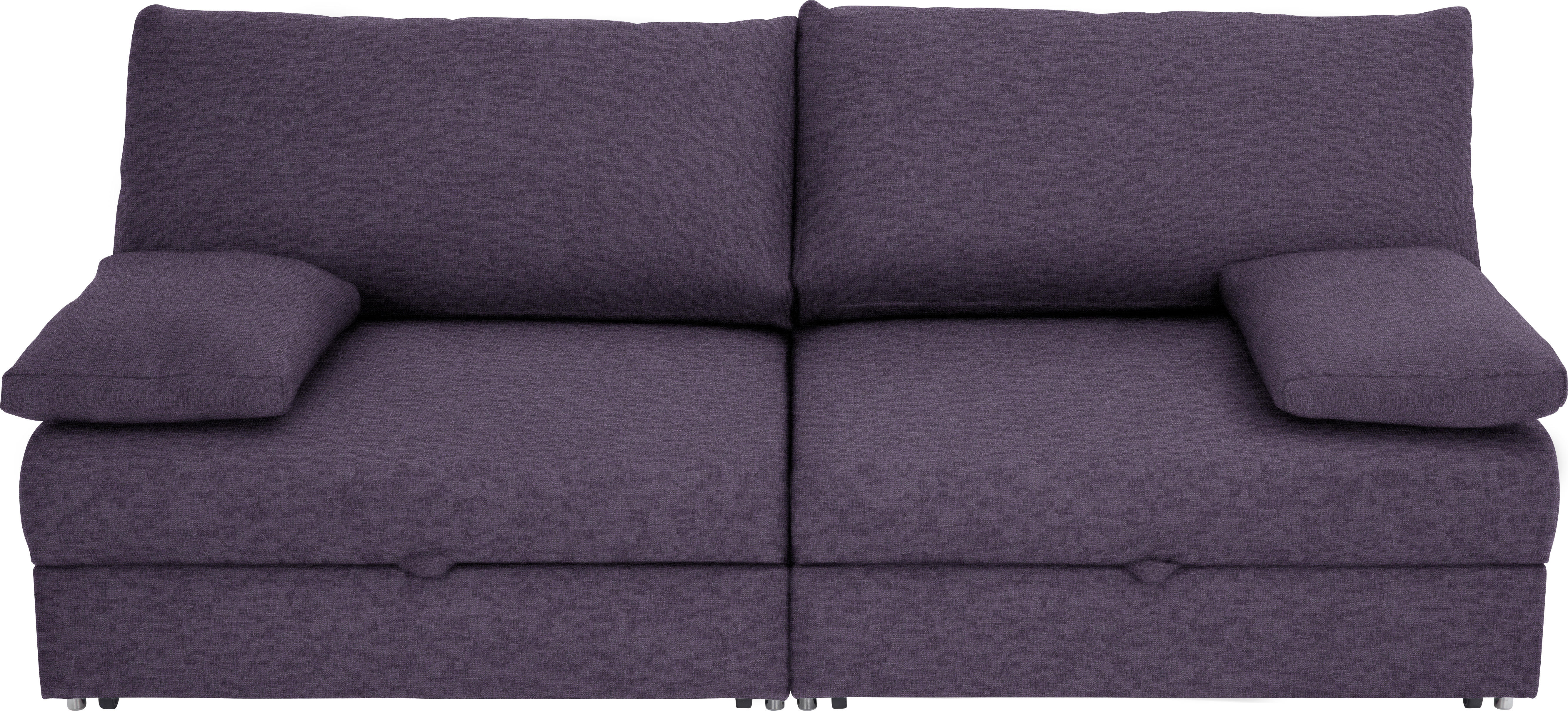 SCHLAFSOFA in Textil Violett  - Chromfarben/Violett, Design, Textil/Metall (192/77-88/110-120cm) - Bali