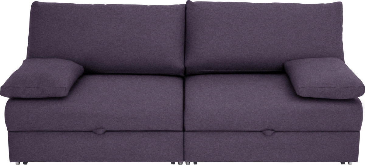SCHLAFSOFA Violett  - Chromfarben/Violett, Design, Textil/Metall (192/77-88/110-120cm) - Bali