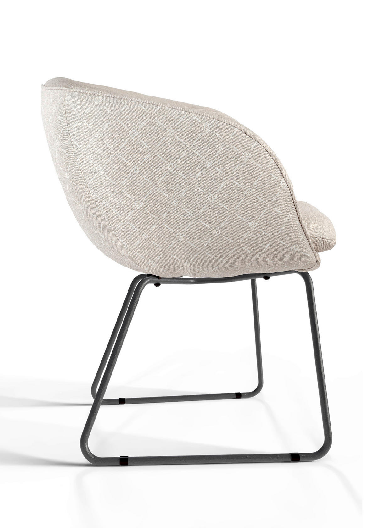 ARMLEHNSTUHL  Beinauswahl, Stoff-/Lederauswahl Jacquard  Sandfarben  - Sandfarben/Schwarz, Design, Textil/Metall (62/81/63cm) - Dieter Knoll