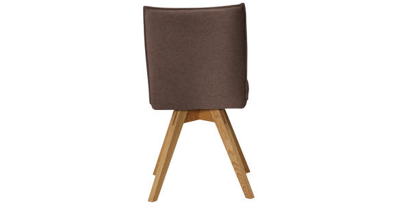 STUHL Lederlook, Mikrofaser Braun, Eichefarben Wildeiche massiv  - Eichefarben/Braun, KONVENTIONELL, Holz/Textil (60/91/61cm) - Moderano