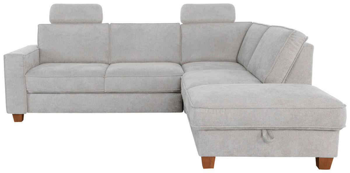 ECKSOFA in Flachgewebe Silberfarben  - Eichefarben/Silberfarben, Konventionell, Holz/Textil (236/213cm) - Sit & More