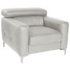 SESSEL in Echtleder Weiss  - Chromfarben/Weiss, Design, Leder/Metall (99/78-92/106cm) - Livetastic