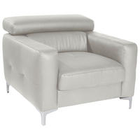 SESSEL in Echtleder Weiß  - Chromfarben/Weiß, Design, Leder/Metall (99/78-92/106cm) - Livetastic