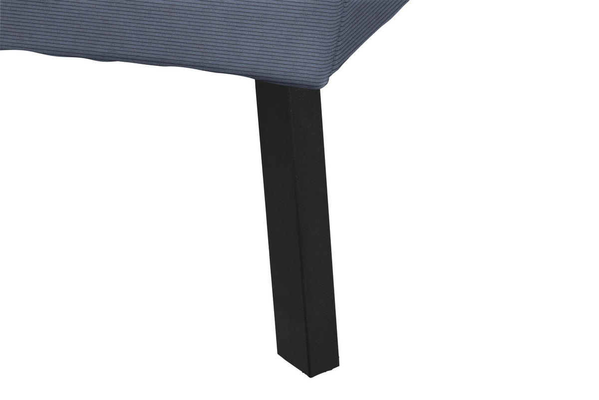 ECKSOFA in Feincord Blaugrau  - Blaugrau/Schwarz, Design, Textil/Metall (205/280cm) - MID.YOU