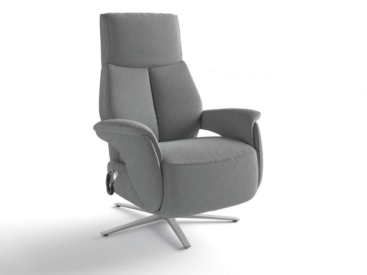 RELAXAČNÉ KRESLO, textil, sivá - sivá/strieborná, Basics, kov/textil (75/110/85cm) - Sit & More