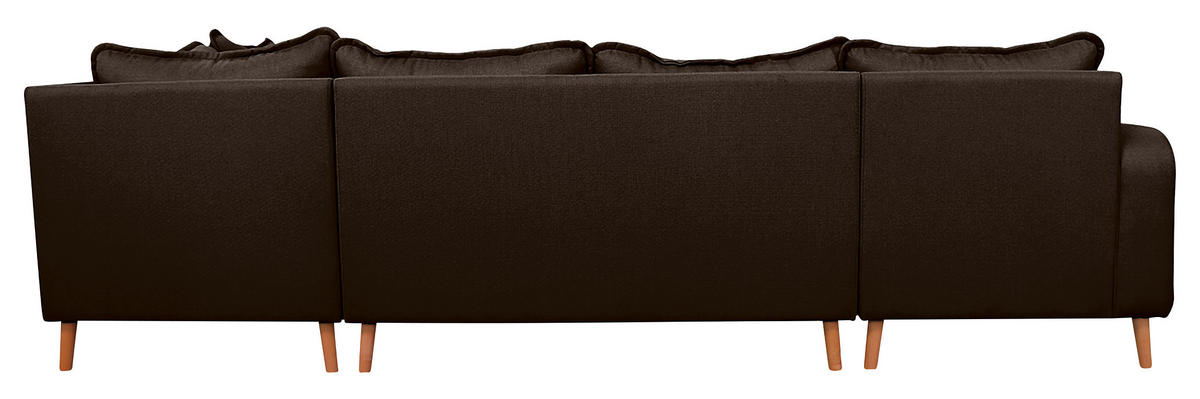 WOHNLANDSCHAFT Dunkelbraun  - Wengefarben/Dunkelbraun, Design, Holz/Textil (170/296/167cm) - Livetastic