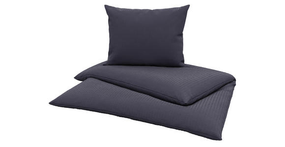 Bettwäsche Milena 140/200cm Anthrazit - Anthrazit, KONVENTIONELL, Textil - Luca Bessoni