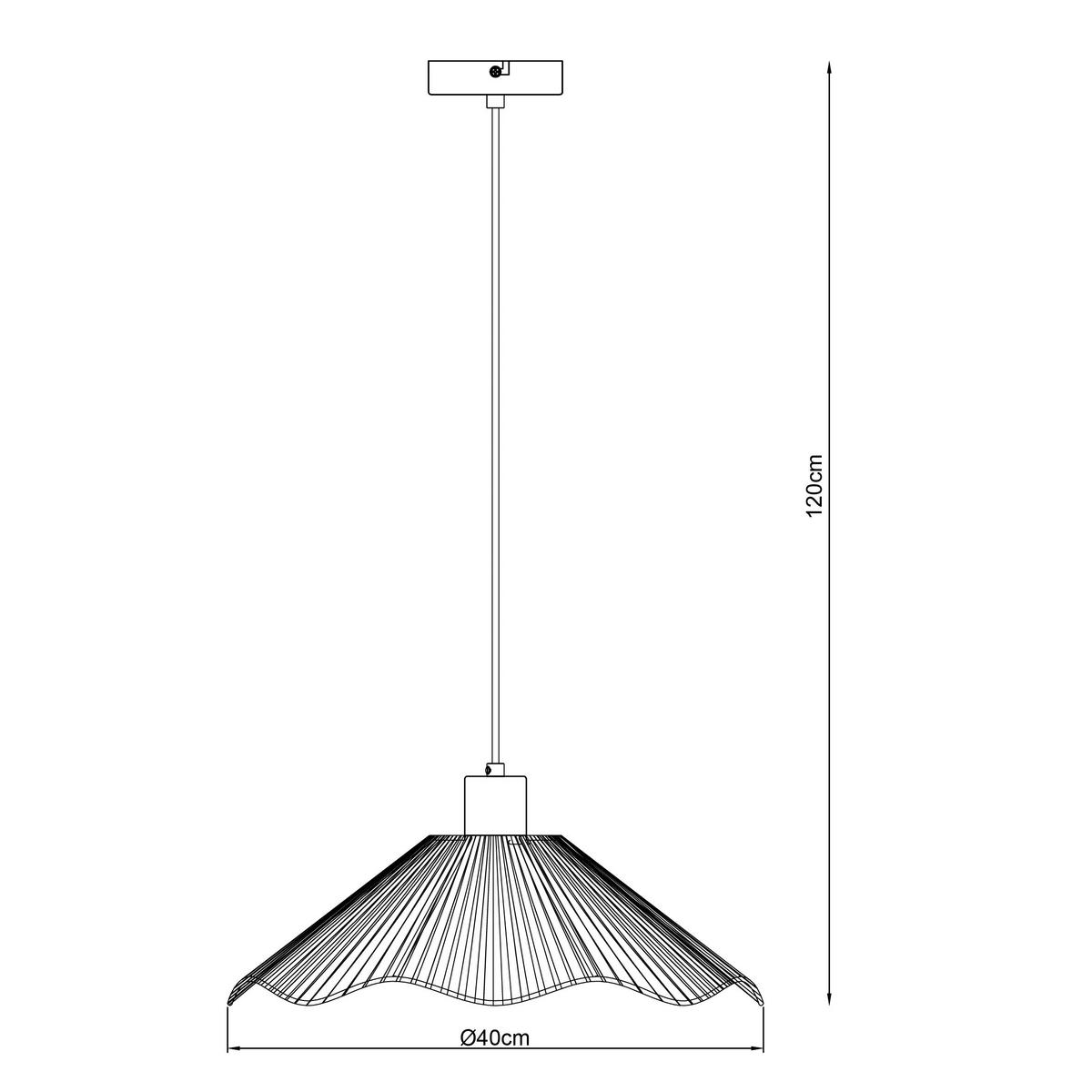 HÄNGELEUCHTE 40/120 cm   - Schwarz/Naturfarben, Design, Papier/Metall (40/120cm) - Collet's Monde