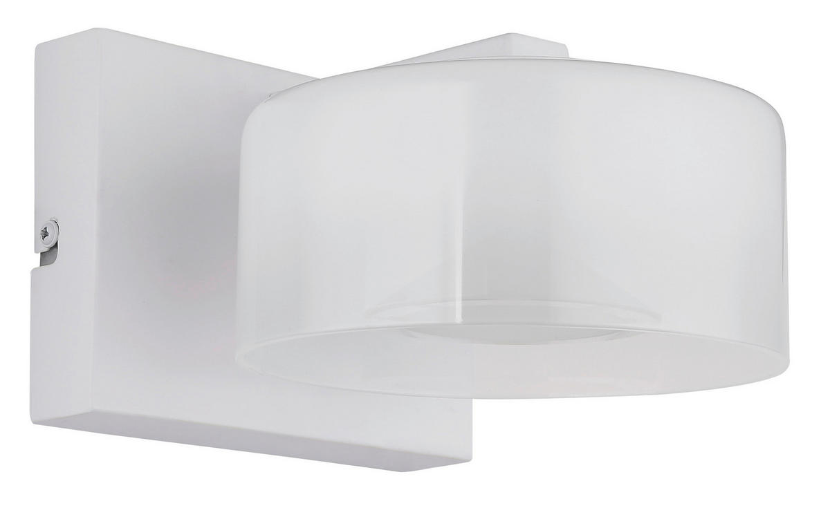 LED-WANDLEUCHTE 15/19,5/11 cm   - Klar/Opal, Design, Glas/Kunststoff (15/19,5/11cm) - Globo