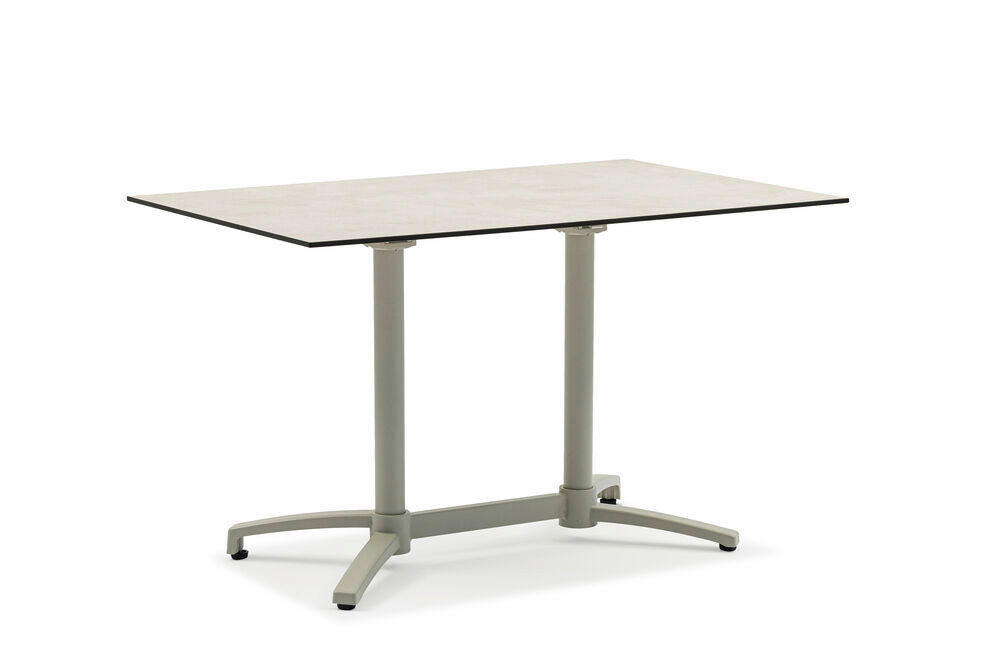 BISTROTISCH Metall, Kunststoff  - Beige/Grauweiss, Design, Kunststoff/Metall (120/73/80cm) - Niehoff Garden