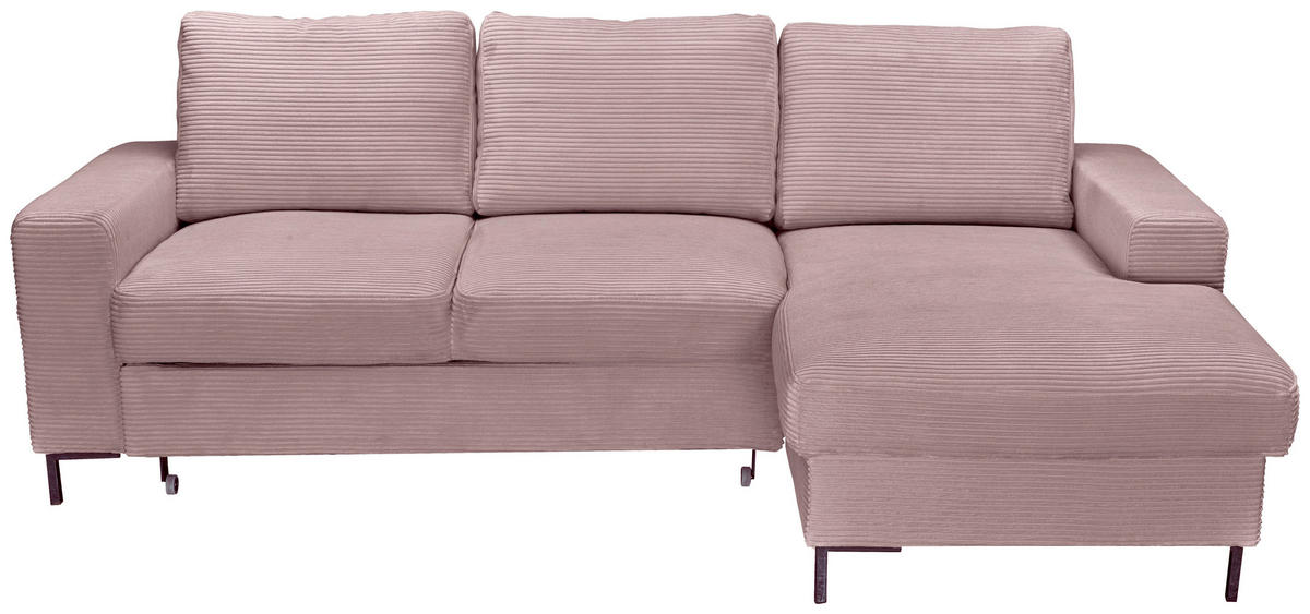 ECKSOFA Altrosa  - Schwarz/Altrosa, KONVENTIONELL, Textil/Metall (240/150cm) - Carryhome