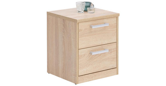 KOMMODE 38/46/36 cm - Silberfarben/Schwarz, KONVENTIONELL, Holzwerkstoff/Metall (38/46/36cm) - Xora