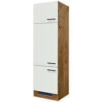 GERÄTEUMBAUSCHRANK 60/200/57 cm  in Eichefarben, Magnolie  - Eichefarben/Magnolie, KONVENTIONELL, Holzwerkstoff/Metall (60/200/57cm) - FlexWell