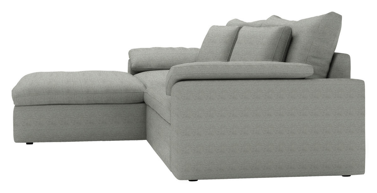 ECKSOFA  Chenille Greige  - Greige/Schwarz, Modern, Kunststoff/Textil (198/306cm) - Carryhome