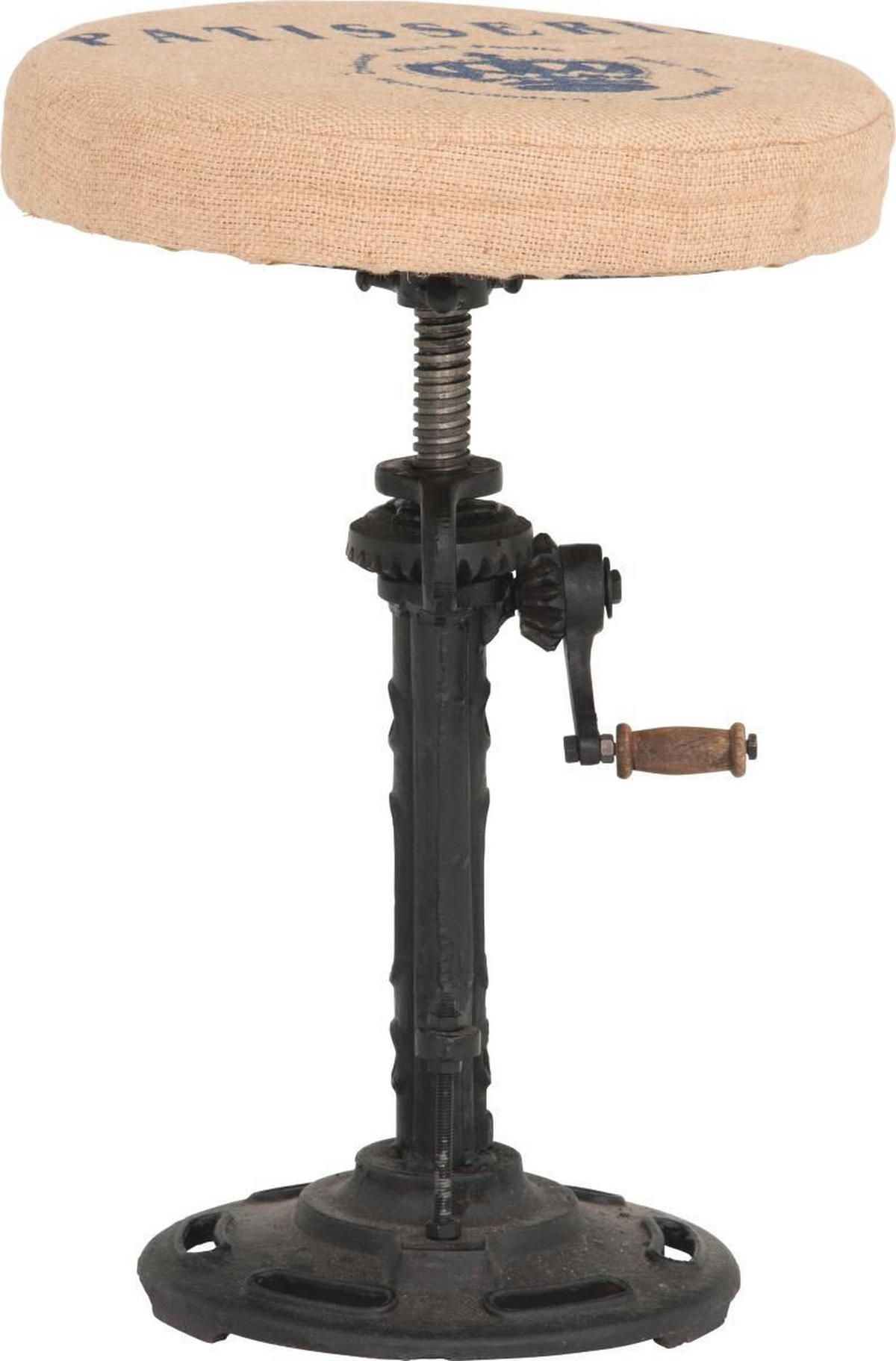 HOCKER Beige, Dunkelgrau  - Dunkelgrau/Beige, Design, Textil/Metall (35/47-70cm)