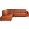 ECKSOFA in Echtleder Honig  217/268 cm  - Alufarben/Honig, KONVENTIONELL, Leder/Metall (217/268cm) - Sedda