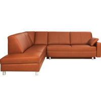 ECKSOFA in Echtleder Honig  217/268 cm  - Alufarben/Honig, KONVENTIONELL, Leder/Metall (217/268cm) - Sedda