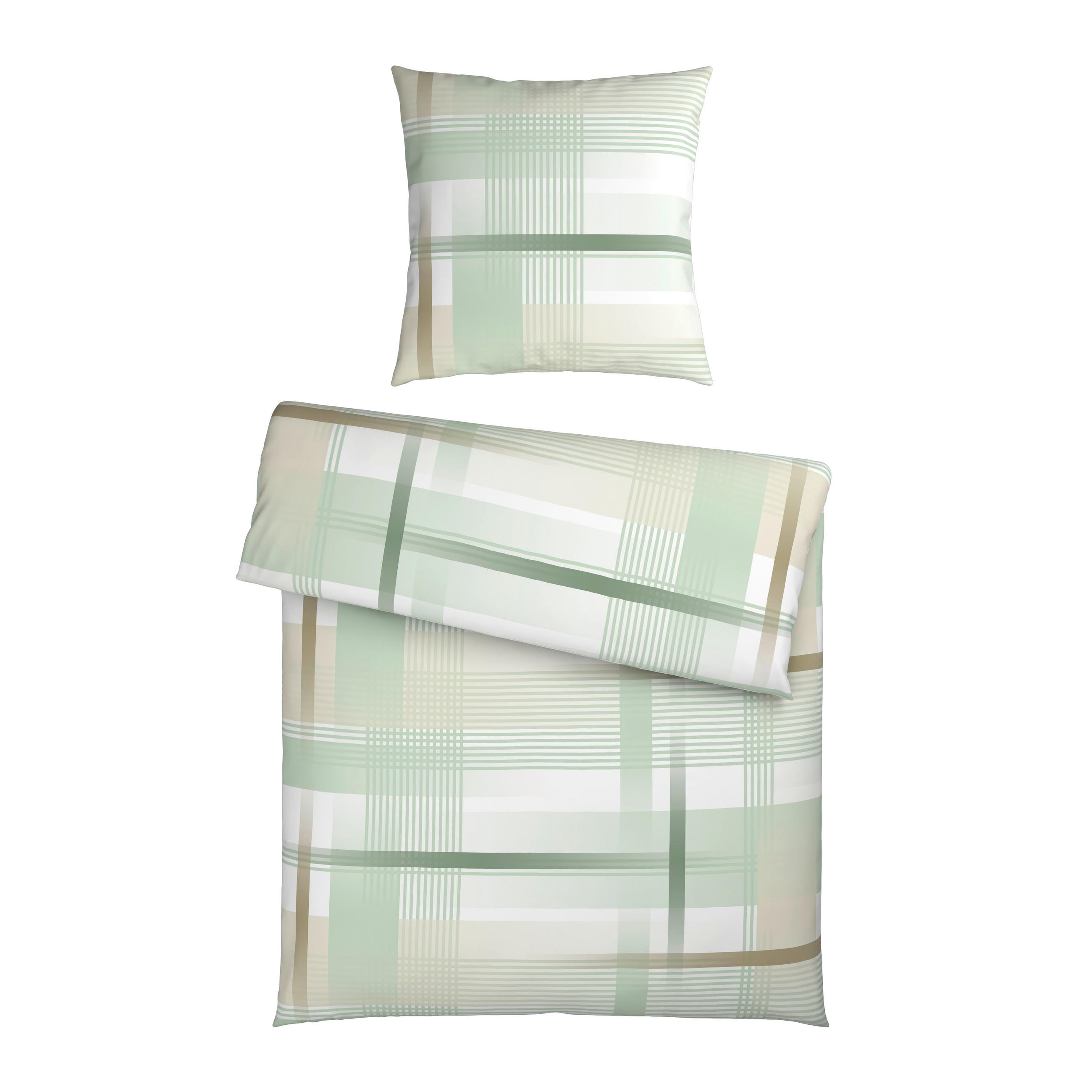 BETTWÄSCHESET Flanell 160/210 cm  65 cm/100 cm  - Grün, Konventionell, Textil (160/210cm) - Esposa