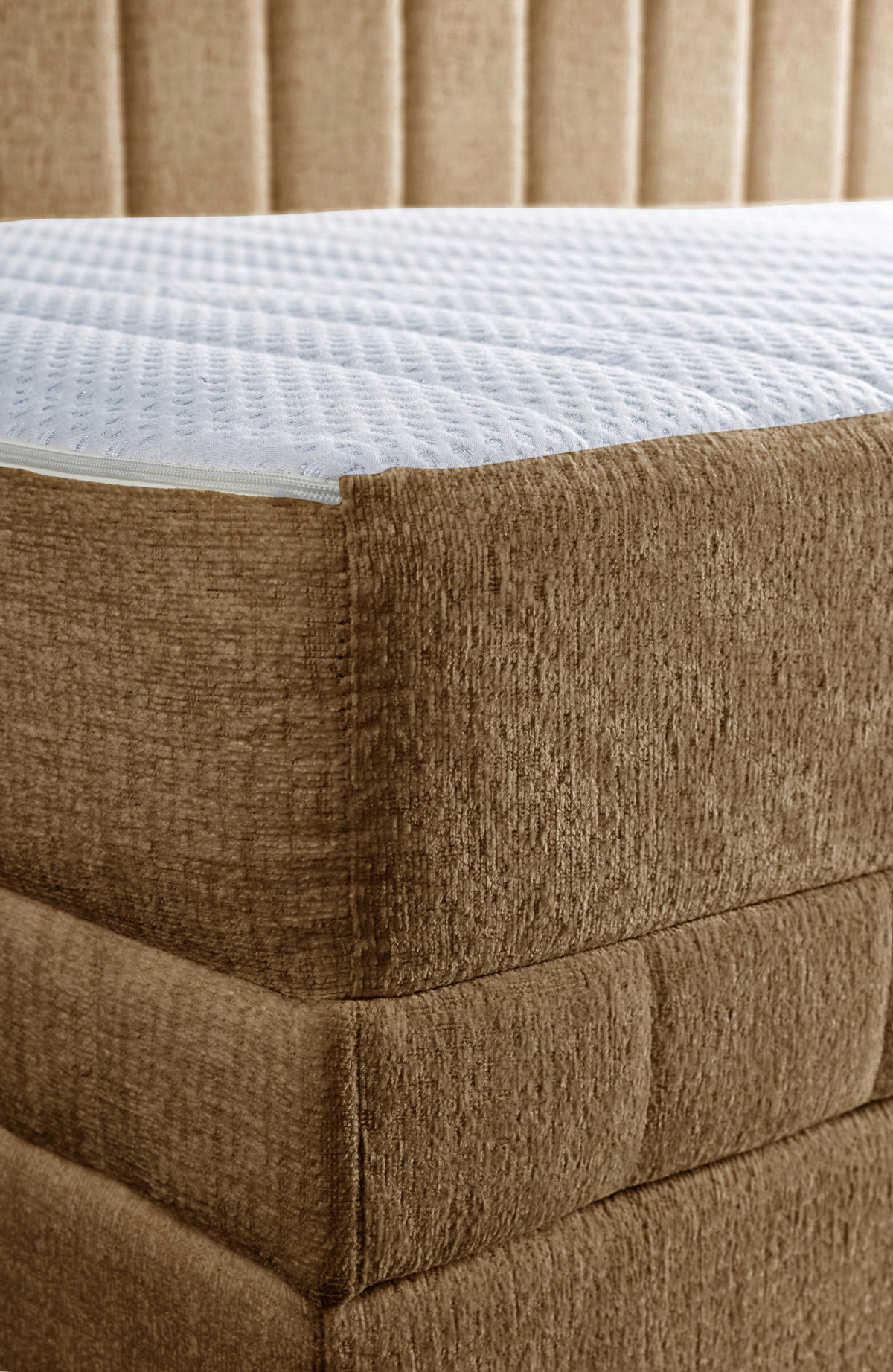 SCHLAFSOFA ROMA  mit Armteil rechts Chenille, Jacquard Gelb  - Gelb/Schwarz, Design, Kunststoff/Textil (212/83/99cm) - MID.YOU