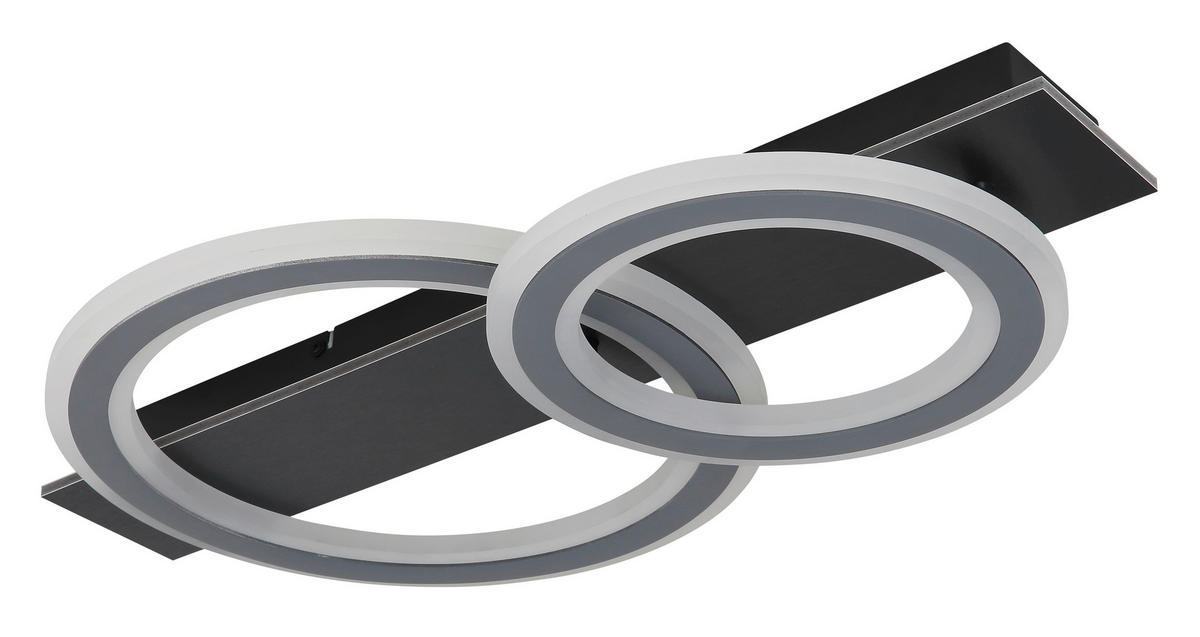 LED-DECKENLEUCHTE 63/37/8 cm   - Opal/Hellgrau, Design, Kunststoff/Metall (63/37/8cm) - Globo