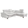 WOHNLANDSCHAFT in Lederlook Weiss  - Chromfarben/Weiss, Modern, Textil/Metall (266/214cm) - MID.YOU