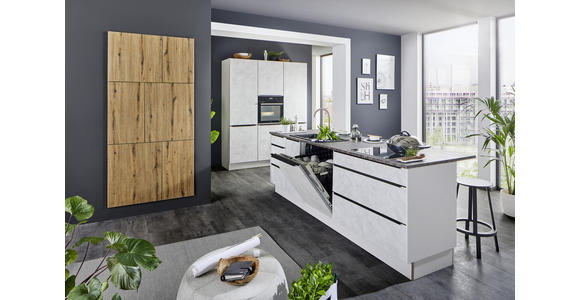 EINBAUKÜCHE - Eichefarben/Grau, MODERN, Holzwerkstoff - Dieter Knoll