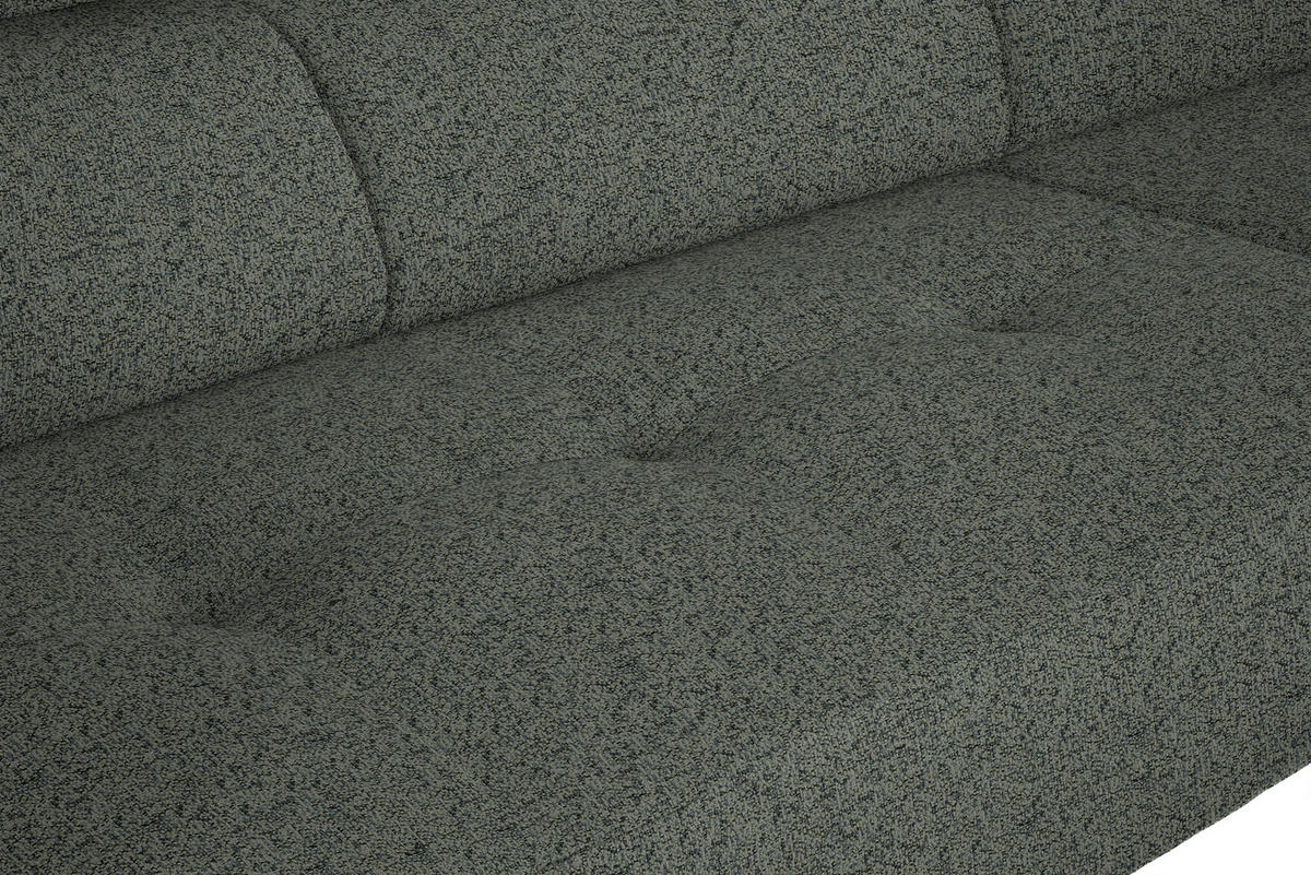 ECKSOFA in Struktur Grau  280/205 cm  - Schwarz/Grau, Design, Textil/Metall (280/205cm) - Xora