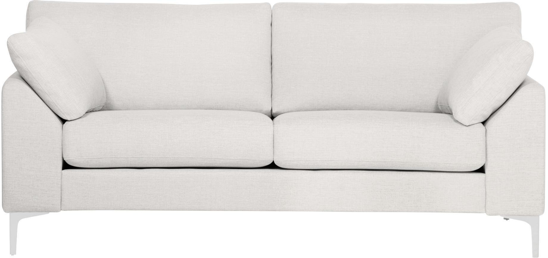 SOFFA i flatväv sandfärgad  - sandfärgad/kromfärg, Klassisk, metall/trä (186/84/85cm) - Best Price