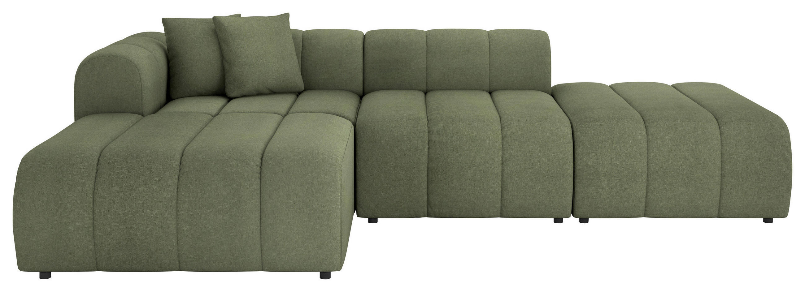 ECKSOFA Olivgrün Webstoff Zierkissen  - Schwarz/Olivgrün, LIFESTYLE, Kunststoff/Textil (178/289cm) - Milino